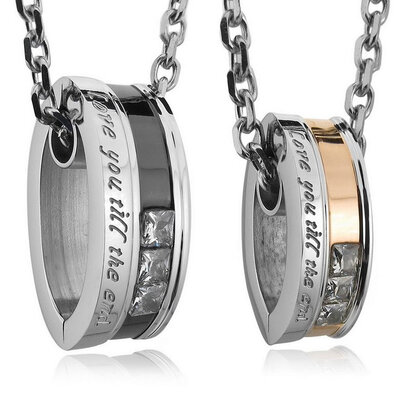 Hpolw MenWomens "Love you till the end" 2PCS Stainless Steel Pendant Necklace CZ Silver Gold Black Valentines Couples His
Hpolw MenWomens "Love you till the end" 2PCS Stainless Steel Pendant Necklace CZ Silver Gold Black Valentines Couples His