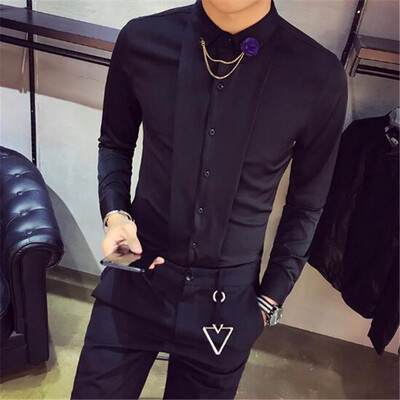 High Quality Tuxedo Shirt Men Slim Fit Long Sleeve Solid Social Party Dress Shirts Night Club Casual Blouses Homme Hot Sale 2XL
High Quality Tuxedo Shirt Men Slim Fit Long Sleeve Solid Social Party Dress Shirts Night Club Casual Blouses Homme Hot Sale 2XL