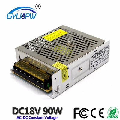 Single Output Switching Power Supply Adapter DC18V 5A 90W LED Driver Transformer 110V 220V AC DC SMPS For LED Strip Light Print
Single Output Switching Power Supply Adapter DC18V 5A 90W LED Driver Transformer 110V 220V AC DC SMPS For LED Strip Light Print