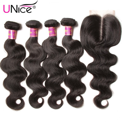 UNICE HAIR Malaysian Body Wave 4 Bundles with Closure 5PCS Free Lace Closures with Hair Weaves Remy Human Hair Bundles with Closur
UNICE HAIR Malaysian Body Wave 4 Bundles with Closure 5PCS Free Lace Closures with Hair Weaves Remy Human Hair Bundles with Closur