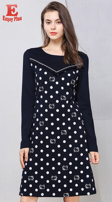 L XL XXL 3XL 4XL 5XL plus size cotton casual autumn 2018 women dress long sleeve large size navy blue cat dot print elegant
L XL XXL 3XL 4XL 5XL plus size cotton casual autumn 2018 women dress long sleeve large size navy blue cat dot print elegant