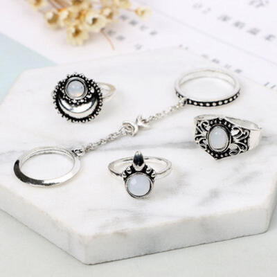 5pcs Retro Gold knuckle Stacking Rings Thin White Opal Gem Ring Girls Jewelry d
5pcs Retro Gold knuckle Stacking Rings Thin White Opal Gem Ring Girls Jewelry d