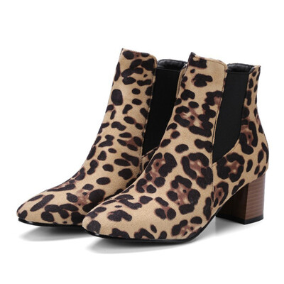 IDIFU Womens Stylish Leopard Patterned Elastic Short Chelsea Boots Square Toe Block Medium Heel Pull on Ankle Booties
IDIFU Womens Stylish Leopard Patterned Elastic Short Chelsea Boots Square Toe Block Medium Heel Pull on Ankle Booties