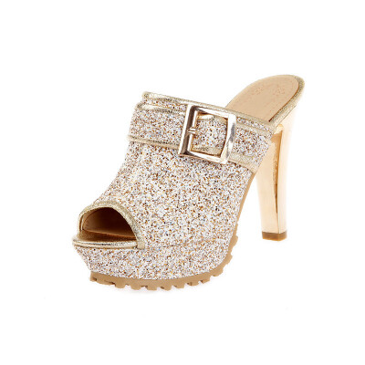 IDIFU Womens Trendy Peep Toe Sequined Sandals - Glitter Buckled Belt Platform - Slide on Chunky High Heels Clogs Shoes
IDIFU Womens Trendy Peep Toe Sequined Sandals - Glitter Buckled Belt Platform - Slide on Chunky High Heels Clogs Shoes