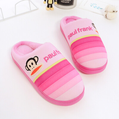 PaulFrank big mouth monkey cotton slippers men&women couple models home warm slippers PF518 pink 3839 yards