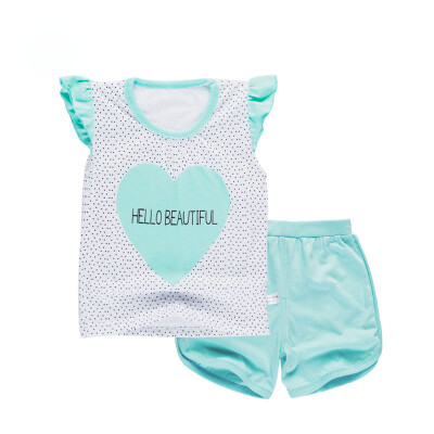 Yue Tong Lai children's suit summer girls vest shorts suit sleeveless T-shirt summer Y1715-1 green love 110
Yue Tong Lai children's suit summer girls vest shorts suit sleeveless T-shirt summer Y1715-1 green love 110