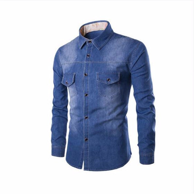 Fashion Men Jeans Shirt Cotton Slim Fit Casual Denim Long Sleeve Solid Shirts Tops Plus Size Camisa Masculina Chemise Homme
Fashion Men Jeans Shirt Cotton Slim Fit Casual Denim Long Sleeve Solid Shirts Tops Plus Size Camisa Masculina Chemise Homme