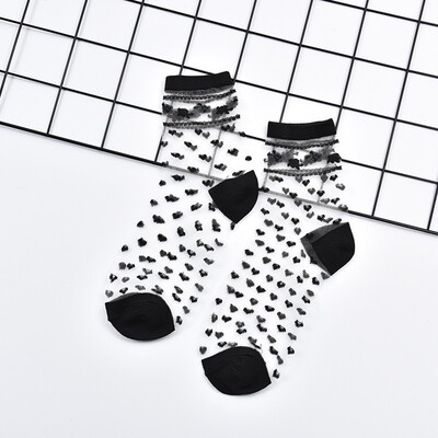 LIONZONE Newly Women Korean Fashion Lace Ruffle Crystal Silk Ankle Sock Glass Black Sexy Thin Transparent Socks Wholesale
LIONZONE Newly Women Korean Fashion Lace Ruffle Crystal Silk Ankle Sock Glass Black Sexy Thin Transparent Socks Wholesale