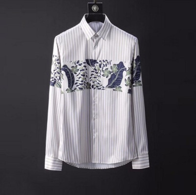 Pure poplin fabric 18SS luxurious element splash print fashion long sleeved striped shirt
Pure poplin fabric 18SS luxurious element splash print fashion long sleeved striped shirt