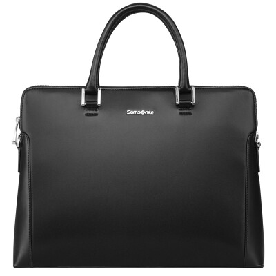 

Samsonite мужская поперечная кожанная сумка, портфель, компьютерная сумка,BN7*09001 черный