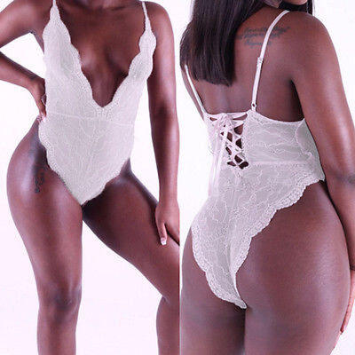Women-Sexy-Lingerie-Lace-Dress-Underwear-Black-Babydoll-Sleepwear-G-string
