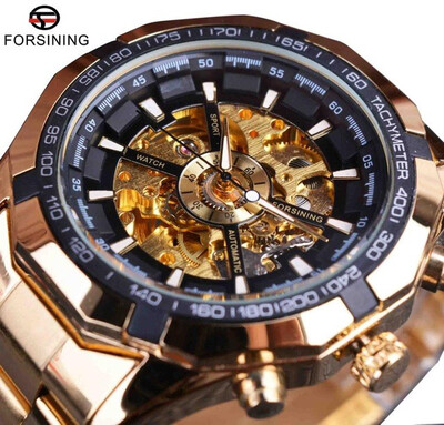 Forsining Sport Racing Series Skeleton Stainless Steel Black Golden Dial Top Brand Luxury Watches Men Automatic Watch Clock Men
Forsining Sport Racing Series Skeleton Stainless Steel Black Golden Dial Top Brand Luxury Watches Men Automatic Watch Clock Men