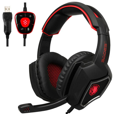 SADES Spirit Wolf 71 Surround Sound Stereo USB Gaming Headphone with Mic Breathing LED Light For PC Gamers
SADES Spirit Wolf 71 Surround Sound Stereo USB Gaming Headphone with Mic Breathing LED Light For PC Gamers
