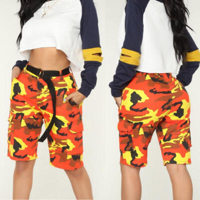 UK STOCK Womens Camo Casual Cargo Combat Camouflage Shorts Pants Short Trousers
