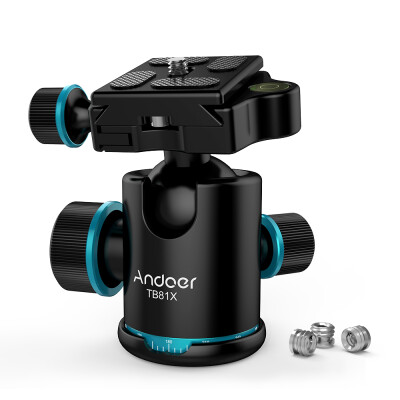 Andoer TB81X Tripod Ball Head 360 Degree Rotating Panoramic Ballhead for Tripod Monopod Slider DSLR Camera with 3Pcs 14" to 38
Andoer TB81X Tripod Ball Head 360 Degree Rotating Panoramic Ballhead for Tripod Monopod Slider DSLR Camera with 3Pcs 14" to 38
