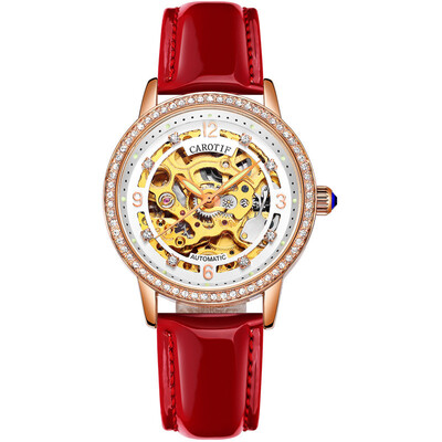 Fashion Elegant Women Mechanical Wrist Watches Leather Watchband Automatic Clock Crystal Decoration Skeleton Dial
Fashion Elegant Women Mechanical Wrist Watches Leather Watchband Automatic Clock Crystal Decoration Skeleton Dial