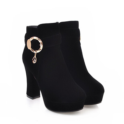 IDIFU Womens Elegant Buckle Strap Round Toe Platform Chunky High Heels Side Zipper Ankle Boots
IDIFU Womens Elegant Buckle Strap Round Toe Platform Chunky High Heels Side Zipper Ankle Boots