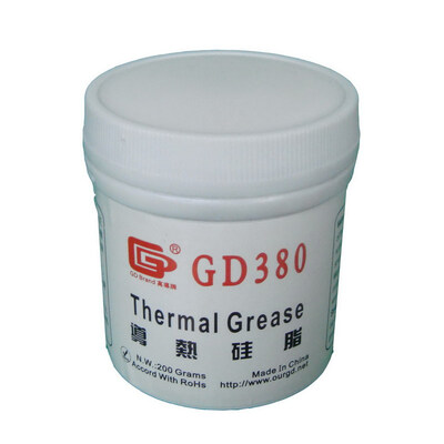GD Brand GD380 Thermal Paste Grease Silicone Heat Sink Compound Gray Net Weight 200 Grams For GPU LED CPU Cooler Can Packing CN200
GD Brand GD380 Thermal Paste Grease Silicone Heat Sink Compound Gray Net Weight 200 Grams For GPU LED CPU Cooler Can Packing CN200