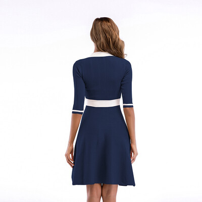 Temperament Commuter Womens Colorblock Bow Collar Sleeve Large Sleeve Skirt Slim Knit Dress Female
Temperament Commuter Womens Colorblock Bow Collar Sleeve Large Sleeve Skirt Slim Knit Dress Female