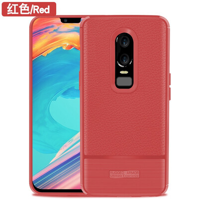 Fivice Oneplus6 case luxury silicone anti-fall lychee phone case