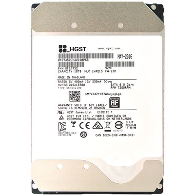 Yu Branch (HGST) 10TB 7200 RPM 256M SATA6Gb / s Helium Sealing Enterprise Hard Drive (HUH721010ALE600)
Yu Branch (HGST) 10TB 7200 RPM 256M SATA6Gb / s Helium Sealing Enterprise Hard Drive (HUH721010ALE600)