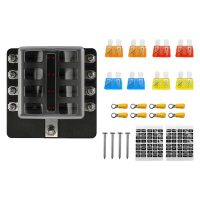 32V Plastics Cover Fuse Box Holder M5 Stud With LED Indicator Light 8 Ways Blade for Auto Car Boat Marine Trike
32V Plastics Cover Fuse Box Holder M5 Stud With LED Indicator Light 8 Ways Blade for Auto Car Boat Marine Trike