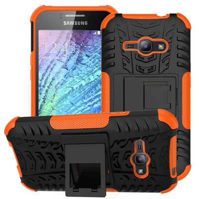 Fivice Samsung J1 ACEJ110 Case TPU anti-fall tire pattern back clip bracket phone case
