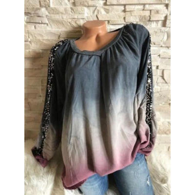 Womens Spring Fall Loose Tops Long Sleeve Shirt Casual Blouse T-shirt S-5XL
