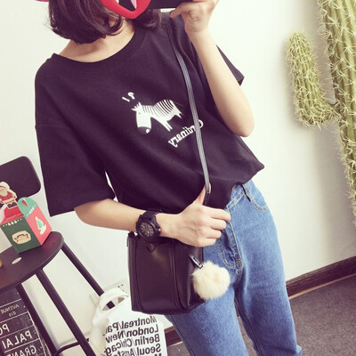 Harajuku 2016 Summer Cartoon Printed O-neck Cotton T-shirt Women's Casual Loose Unicorn Printed tee shirt femme
Harajuku 2016 Summer Cartoon Printed O-neck Cotton T-shirt Women's Casual Loose Unicorn Printed tee shirt femme
