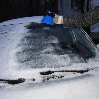 Car Windshield Ice Scraper Tool Cone Outdoor Window Round Funnel Remover Snow