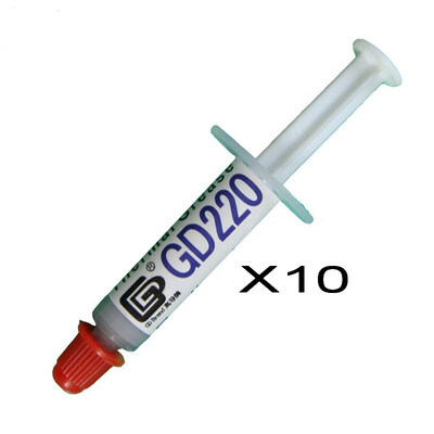 GD Brand 10 Pieces GD220 Thermal Paste Grease Silicone Heat Sink Compound Gray Net Weight 1 Gram For CPU Cooler Fan Syringe SSY1
GD Brand 10 Pieces GD220 Thermal Paste Grease Silicone Heat Sink Compound Gray Net Weight 1 Gram For CPU Cooler Fan Syringe SSY1