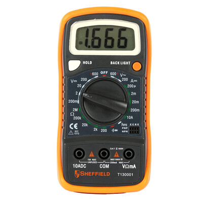 Steel Shield SHEFFIELD T130001 Small Handheld 312-digit Digital Multimeter Portable Digital Voltage Current Resistance Strap Overload Protection Backlight
Steel Shield SHEFFIELD T130001 Small Handheld 312-digit Digital Multimeter Portable Digital Voltage Current Resistance Strap Overload Protection Backlight
