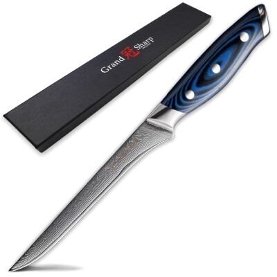 Grandsharp 59 Inch Damascus Kitchen Boning Knife Japanese Damascus VG10 Blade Kitchen Knives Filleting Slicing Knife G10 Handle
Grandsharp 59 Inch Damascus Kitchen Boning Knife Japanese Damascus VG10 Blade Kitchen Knives Filleting Slicing Knife G10 Handle