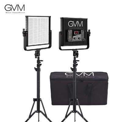 GVM GVM-520LS-B 2pcs Dimmable Bi-color LED Video Panel Light&70inch Stand Lighting Kit CRI97 TLCI97 3200-5600K Aluminum Alloy
GVM GVM-520LS-B 2pcs Dimmable Bi-color LED Video Panel Light&70inch Stand Lighting Kit CRI97 TLCI97 3200-5600K Aluminum Alloy