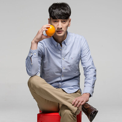 Bejirog shirt 2016 autumn and winter new long-sleeved shirt men's business casual color solid shirt 0625 blue 40
Bejirog shirt 2016 autumn and winter new long-sleeved shirt men's business casual color solid shirt 0625 blue 40