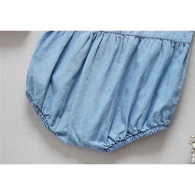 Summer Denim Newborn Infant Baby Girls Bodysuit Romper Jumpsuit Clothes Outfits