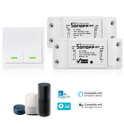 3PCS SONOFF RF Wifi Switch RF 433MHz Compatible with Alexa for Google Home 10A2200W Wireless Switch with Timing Function for Andr
3PCS SONOFF RF Wifi Switch RF 433MHz Compatible with Alexa for Google Home 10A2200W Wireless Switch with Timing Function for Andr