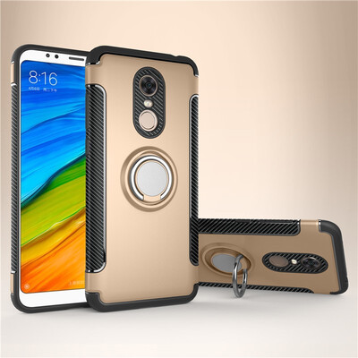Fivice Xiaomi Redmi 5 plus case PC metal ring shell magnetic car bracket TPU phone case