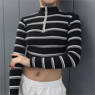 US Stock Women Casual Tank Tops Vest Blouse Long Sleeve Crop Tops T-Shirt Loose