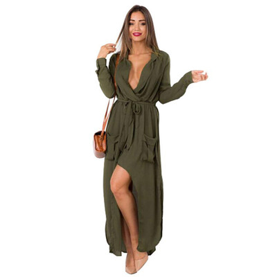 Buenos Ninos Women Sexy Long Sleeve Casual Chiffon Long Dress Deep V-Neck Solid Dress
Buenos Ninos Women Sexy Long Sleeve Casual Chiffon Long Dress Deep V-Neck Solid Dress