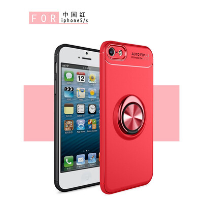 Fivice iphone 55SSE case TPU metal ring shell magnetic bracket soft shell