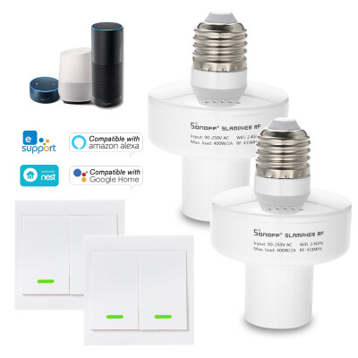 3PCS SONOFF Slampher ITEAD WiFi Smart Light Bulb Holder 433MHz RF E27 Wireless Lamp Holder Compatible with Amazon Alexa & for Goog
3PCS SONOFF Slampher ITEAD WiFi Smart Light Bulb Holder 433MHz RF E27 Wireless Lamp Holder Compatible with Amazon Alexa & for Goog