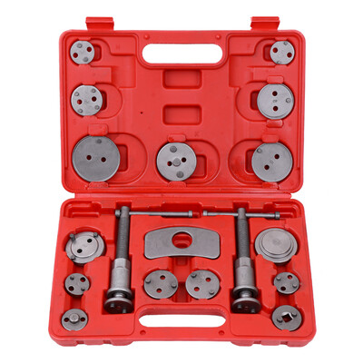18pcs Auto Universal Disc Brake Caliper Car Wind Back Pad Piston Compressor Automobile Garage Repair Tool Kit Set with Case
18pcs Auto Universal Disc Brake Caliper Car Wind Back Pad Piston Compressor Automobile Garage Repair Tool Kit Set with Case
