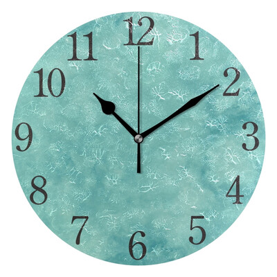Wall Clock Arabic Numerals Design Blue Smog Round