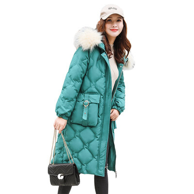 Female long section large fur collar jacket Slim cotton jacket knee coat winter clothing 90229
Female long section large fur collar jacket Slim cotton jacket knee coat winter clothing 90229
