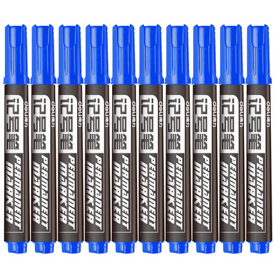 Deli blue rough logistics oily marker pen head pen 10 box 6881