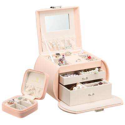 Chandelo VLANDO jewelry box mother combination with make-up mirror jewelry hand jewelry storage box wedding Valentine&39s Day birthday gift set cherry powder 
Chandelo VLANDO jewelry box mother combination with make-up mirror jewelry hand jewelry storage box wedding Valentine&39s Day birthday gift set cherry powder