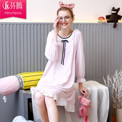 Fen Teng спать платье женской осенью новые с длинными рукавами корейской версии домашнего обслуживания летом мило сладкое платье спа J9713844 L 
Fen Teng спать платье женской осенью новые с длинными рукавами корейской версии домашнего обслуживания летом мило сладкое платье спа J9713844 L