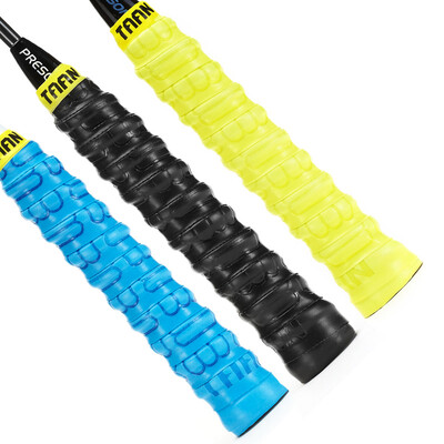 TAION TAAN badminton clapgings rubber keel grip plastic punching embossed sweat band handle leather skid durable sticky H12 black blue yellow three loaded
TAION TAAN badminton clapgings rubber keel grip plastic punching embossed sweat band handle leather skid durable sticky H12 black blue yellow three loaded