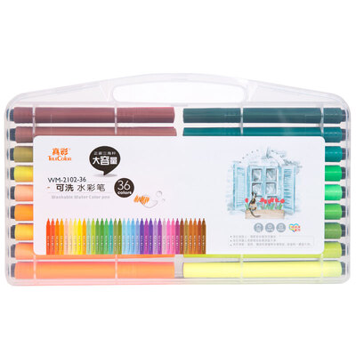 True color (Truecolor) WM-2102-36 large triangular PP PP box watercolor pen 36 color
True color (Truecolor) WM-2102-36 large triangular PP PP box watercolor pen 36 color